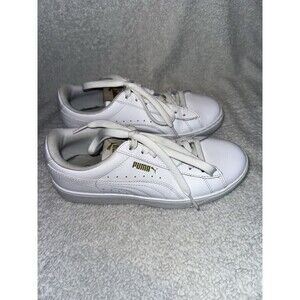 Puma Womens Vikky Platform Leather Casual Sneaker White US Size 6.5